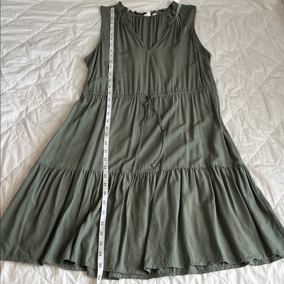 GAP Sage Green Mini Dress with Ruffle Trim - Picture 4 of 7